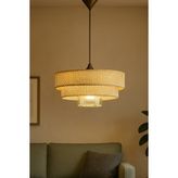 Eslight Myk Noa Modern Rattan Sarkıt Avize - Hasır Rengi