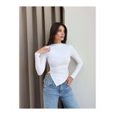 ESRAHELVACI Düşük Omuz Yan Yırtmaçlı Bluz