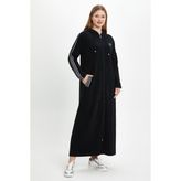 esrateks Havlu Elbise Çizgili - Siyah