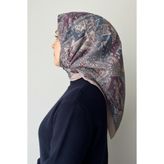 ESSLERA Desenli Gri Pamuksu Eşarp
