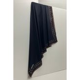 ESSLERA Desenli Siyah Twill Eşarp