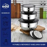 Esta Eda 9 Parça Rende ve Saklama Kabı Gri