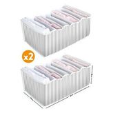 Esti 2 Adet - 8 Gözlü Çekmece Içi Akordiyon Organizer - Large 24 X 37 X 18 Gri-Beyaz-2L