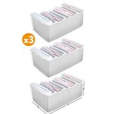 Esti 3 Adet - 8 Gözlü Çekmece Içi Akordiyon Organizer - Large 24 X 37 X 18 Gri