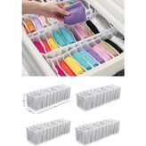 Esti 4 Adet - 11 Gözlü Çekmece Içi Akordiyon Organizer - Small 11 x 41 x 12 - Beyaz
