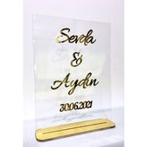 Estölye Masaüstü Pleksi Isimlik Düğün, Kına, Nişan, Söz - Altın - Gold - 1 - Yetişkin