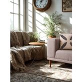 Eşyala . Bambu Tablalı Metal Ayaklı C Sehpa - Bambu / Siyah