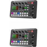 ETABEL Stüdyo Ses Mikseri Şarjlı Bluetooth Dj Canlı Yayın Kondenser Mikrofon Bağlantısı F998 - Siyah