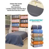 Etehometex Havuzlu Pike Takımı %100 Pamuk Tek Kişilik - Antrasit