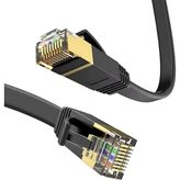 Ethernet Kablosu 10GBPS Premium Internet Lan Kablo Flat Modem Ağ Kablosu 15 Metre - Siyah - Plastik