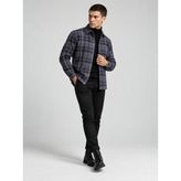 Etikmen Mavi Turuncu Çizgili Slimfit Oduncu Erkek Gömlek - XL - Mavi.