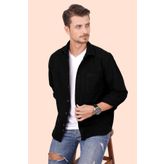 Etikmen Siyah Düz Oversize Oduncu Erkek Gömlek