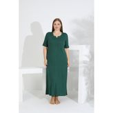 Etoile Kadın Bambu Kısa Kol Gecelik - Yeşil - 4XL
