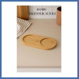 Evçem Bambu Yağdanlık Altlığı Çift Yuvalı 9X19 cm Evcem - Standart