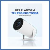 Evçem HY300 Mini Projeksiyon 4K Destekli ? Android Wifi Bluetooth Evcem - Çok Renkli