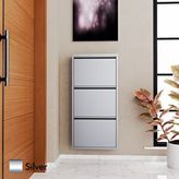 Evdemo 3 Kapaklı Metal Ayakkabılık Silver Gümüş