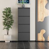 Evdemo 4 Kapaklı Metal Ayakkabılık Antrasit