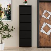 Evdemo 5 Kapaklı Metal Ayakkabılık Siyah