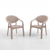 Evdemo Bamboo 2'li Rattan Sandalye Cappuccino