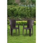 Evdemo Side 2'li Rattan Sandalye Kahve