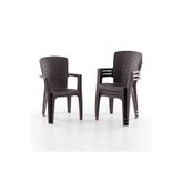 Evdemo Side 4'lü Rattan Sandalye Kahve