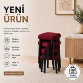Evdera Mobilya Siyah Metal Bench Ayakkabılık Bank, Kapı Girişi Puf Ayakkabılık - Pembe