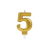 EveFix 5 Rakam Mum, Gold Renk, 10 cm