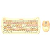 Everest Catty Mini KM-6285 Sarı TKL Kablosuz Klavye Mouse Seti