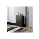 Evessan 2 Raflı Metal Ayakkabılık Siyah