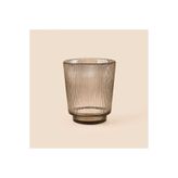 Evidea Deco Çizgili Füme 11 cm Bardak Mumluk