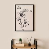 Evidea Deco French Cottage Les Fleurs Siyah 50x70 cm Çerçeveli Tablo