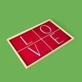 Evidea Deco Love Kırmızı 28.5x41 cm Desenli Dekoratif Tepsi