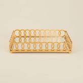 Evidea Deco Meander Aynalı Dekoratif Tepsi - Altın - 31x21 cm