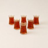 Evidea Kitchen Golden Spring 6'lı Çay Bardak Seti - Şeffaf / Beyaz - Montajsız