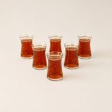 Evidea Kitchen Golden Spring 6'lı Çay Bardak Seti - Şeffaf/Beyaz