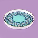 Evidea Kitchen Lale 35 cm Renkli Camlı Yuvarlak Tepsi