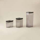 Evidea Kitchen Moeno 3'lü Vakumlu Kavanoz Seti - Siyah - 1,2 Lt + 1,8 Lt + 3 Lt