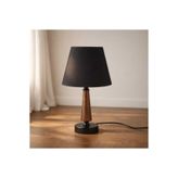 Evidea Lighting Metal Ayaklı Ahşap Abajur - Siyah