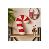 Evidea Soft 27x40 cm Baston Şeker Figürlü Beyaz Kırmızı Yastık