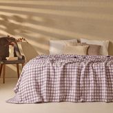 Evidea Soft Aspen Pamuklu Çift Kişilik Battaniye - Ekru / Lila - 200X220 cm - Ekru - Lila - 200 x 220 cm