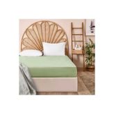 Evidea Soft Basic Tek Kişilik Düz Kenar Saten Çarşaf - Yeşil - 160X240 cm