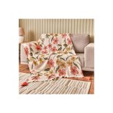 Evidea Soft Floriva Krem 120x160 cm Triko TV Battaniyesi
