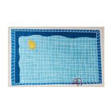 Evidea Soft Havuz Desenli Banyo Paspası - Mavi - 50x80 cm