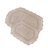 Evidea Soft Lace Bej 40x60 cm + 60x90 cm 2'li Banyo Paspası