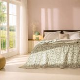Evidea Soft Lavin Çift Kişilik Yatak Örtüsü - Yeşil / Ekru - 200X230 cm - 200 x 230 cm - Yeşil - Ekru