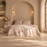 Evidea Soft Lidya Dijital Baskılı Pamuk Saten Çift Kişilik Nevresim Takımı - Bej - 200 x 220 cm
