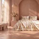 Evidea Soft Tuval Dijital Baskılı Pamuk Saten Çift Kişilik Nevresim Takımı - Renkli - 200 x 220 cm
