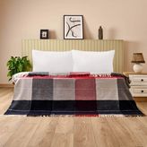 Evidea Soft Vintera Pamuklu Çift Kişilik Battaniye - Kırmızı / Lacivert - 180X220 cm - Kırmızı - Lacivert - 180 x 220 cm