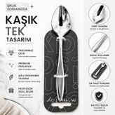 Evimsaray Sivri Model 6Lı Tatlı Kaşığı