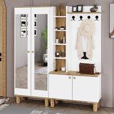 Evin-1-2 Bohem Ayaklı Aynalı Ayakkabılık Portmanto Vestiyer EVN02